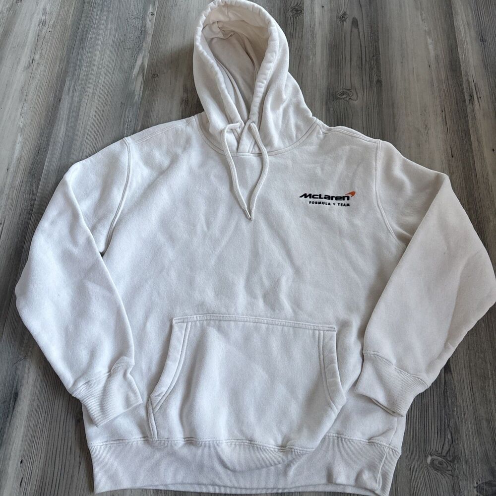 McLaren Hollister Ivory Racing Hooded Sweatshirt Unisex Size XS
